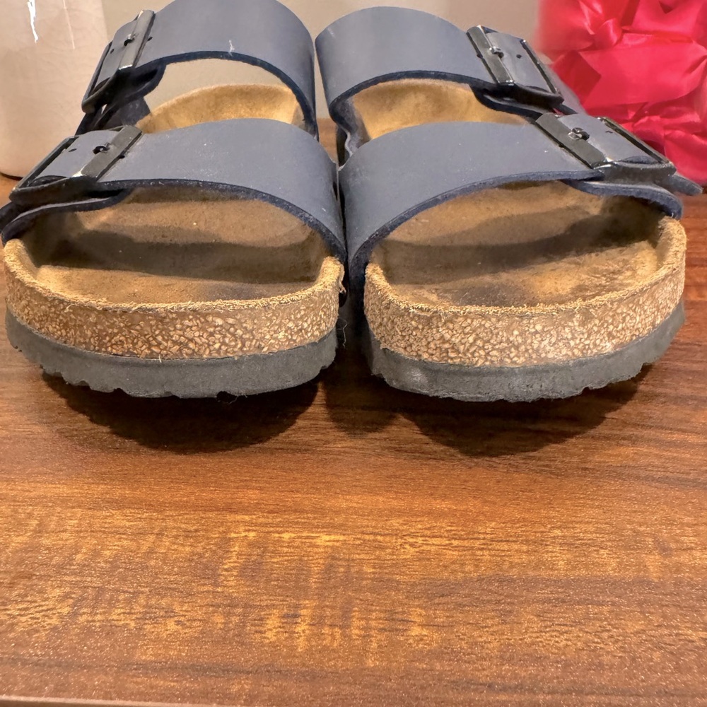 Birkenstock Arizona soft bed- navy blue slides